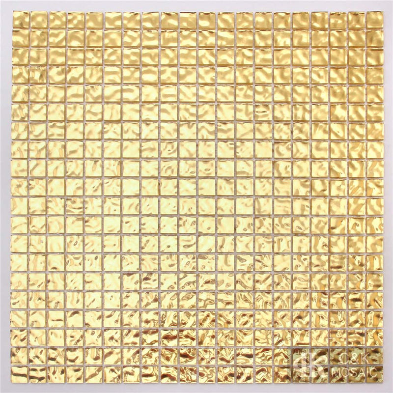 Modern Gold Square 24K Gold Foiled Glass Mosaic Tile for Wall 15GC02