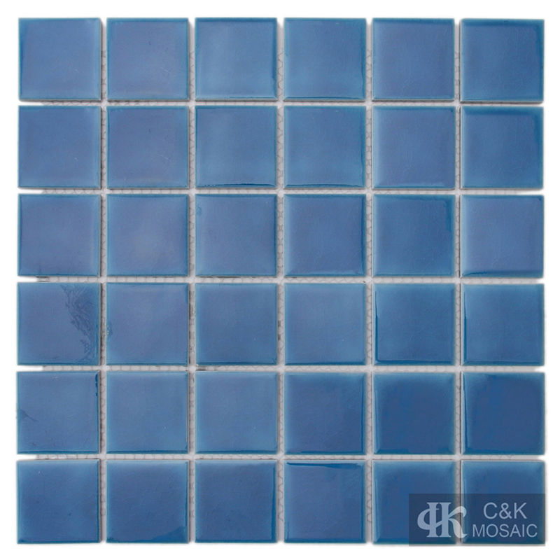 Modern Blue Square Ceramic Mosaic Tile for Wall and Floor 48ALTC14