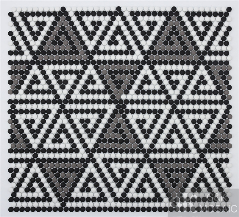 Special Black Mixed Round Glass Mosaic Tile Design for Wall MS0134P