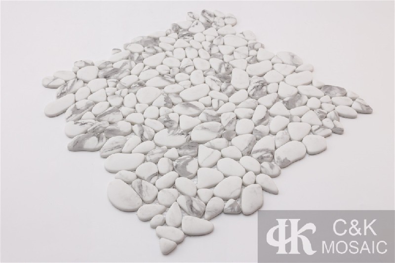Hot Selling White Oval Glass Inkjet Printing Mosaic For Backsplash MSDQ1027