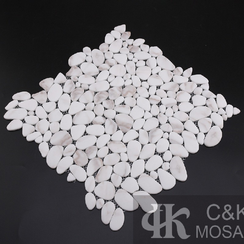 Hot Selling White Oval Glass Inkjet Printing Mosaic For Bathroom MSDQ1011
